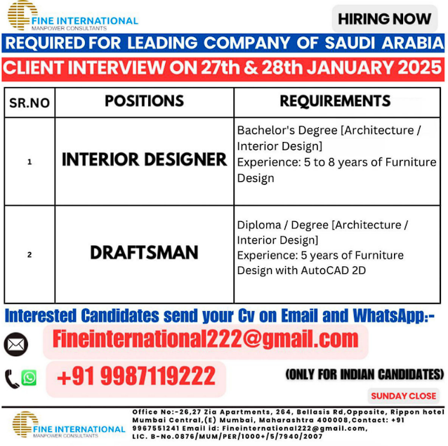 Urgent Hiring Now – Job Vacancies for Leading Company in Saudi Arabia