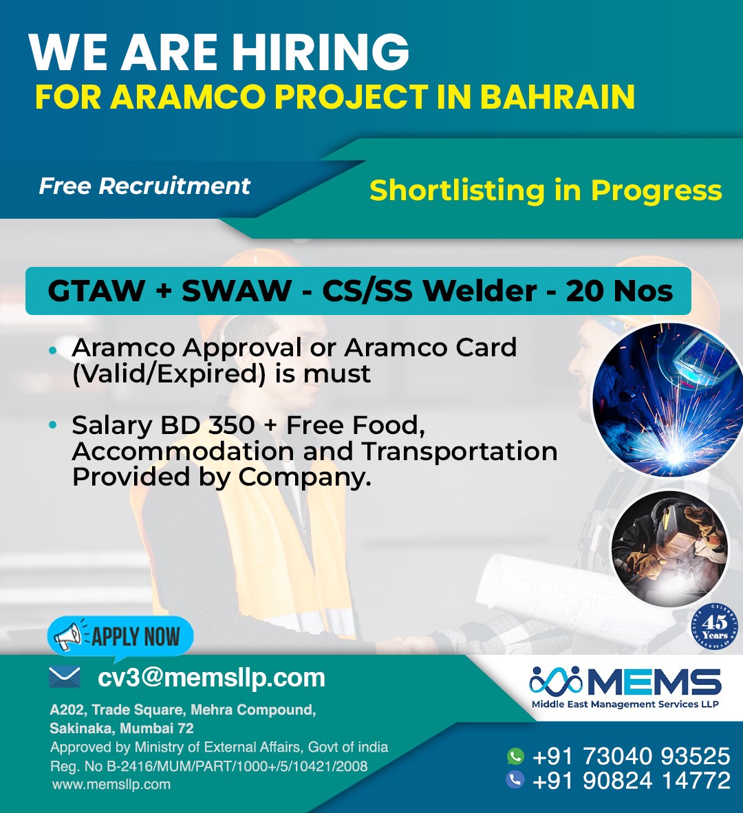 Welder job in Bahrain Welder job in Bahrain