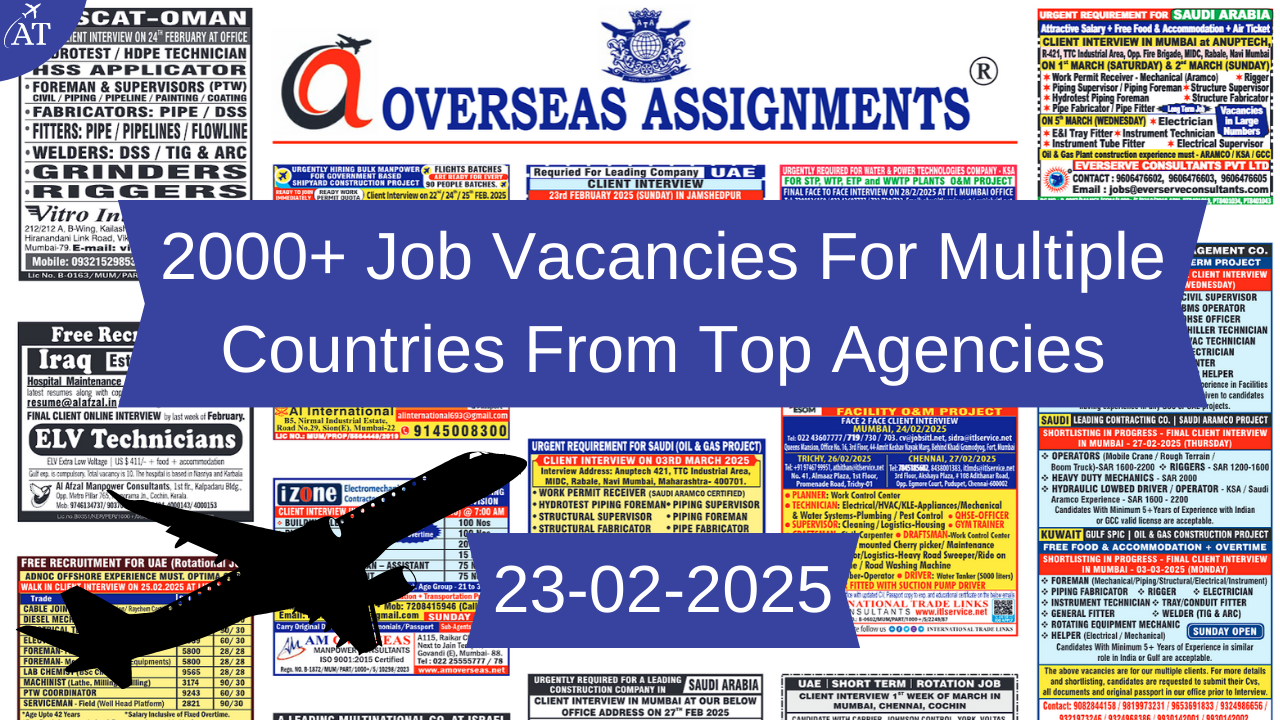 Assignment Abroad Jobs 2025 – Download Today’s Job PDF (23-02-2025)