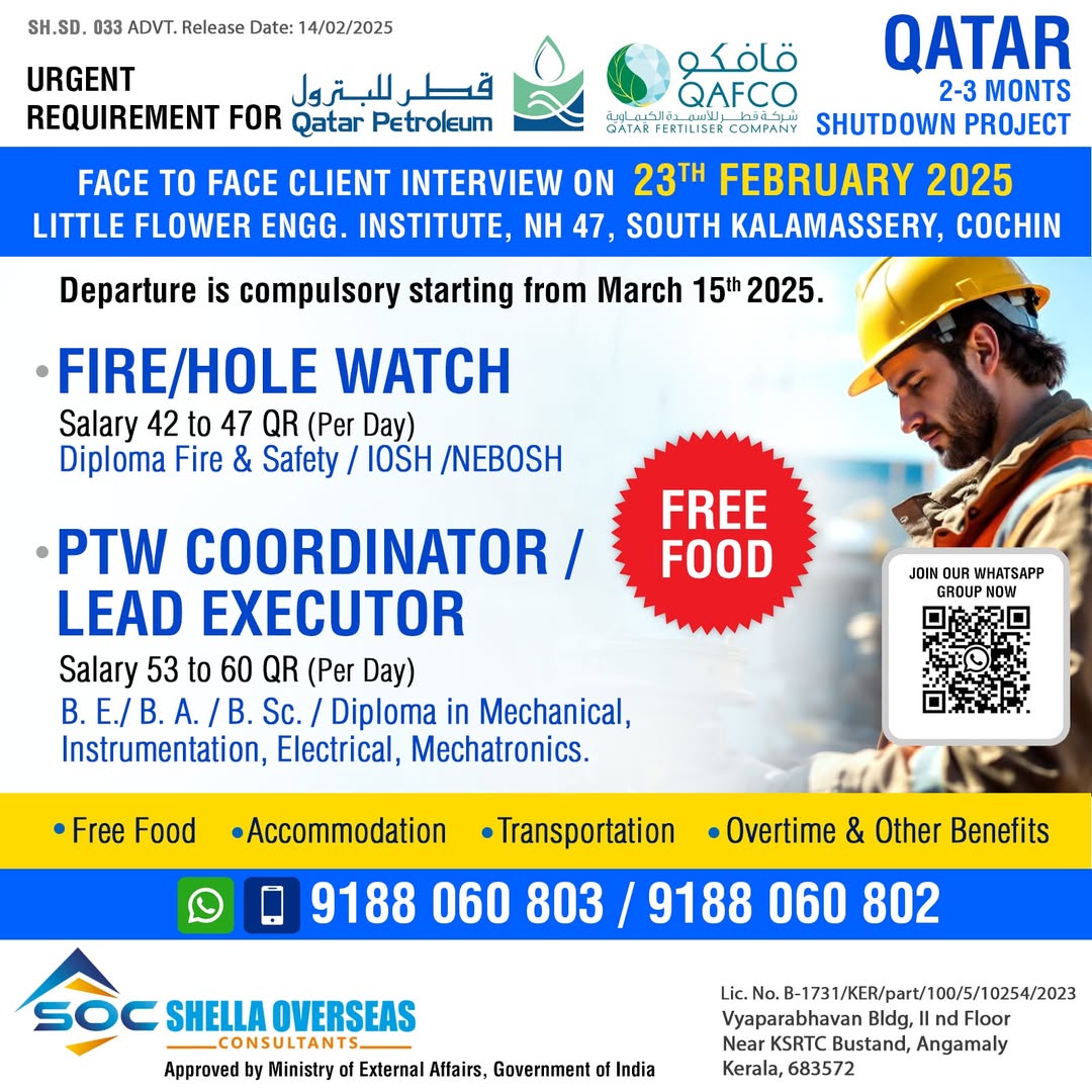 Fire & Hole Watch Job in Gulf