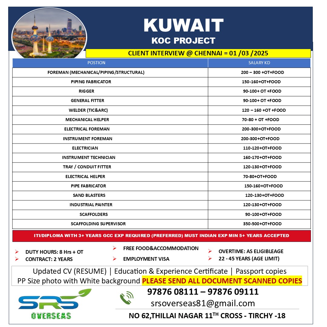 Kuwait KOC Project Jobs 2025