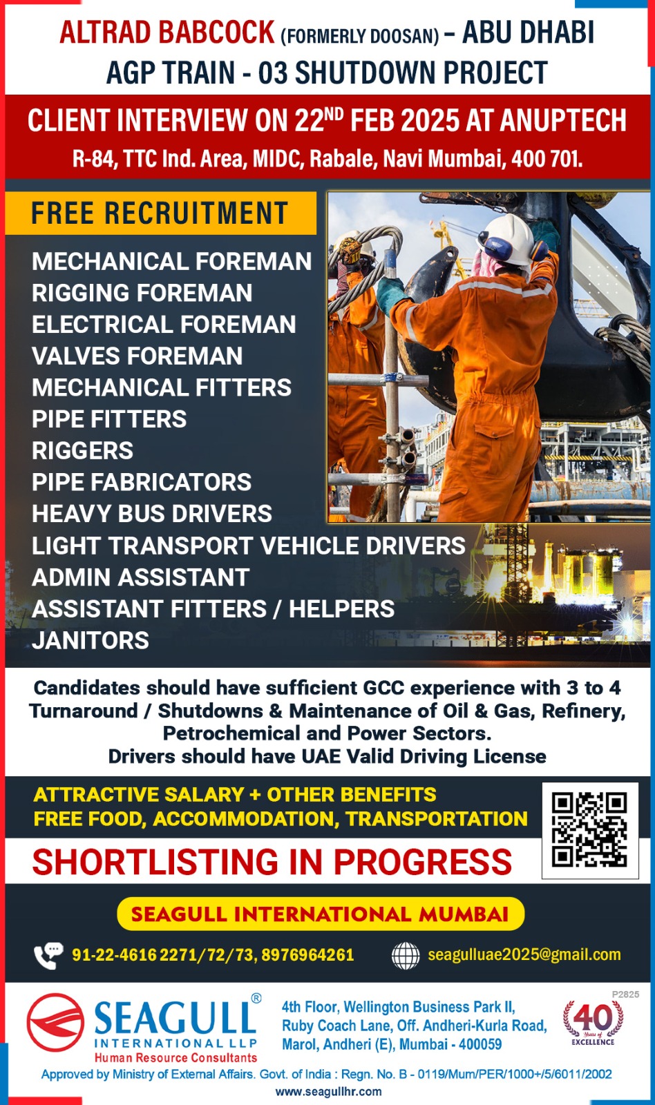 Shutdown project jobs in Abu Dhabi